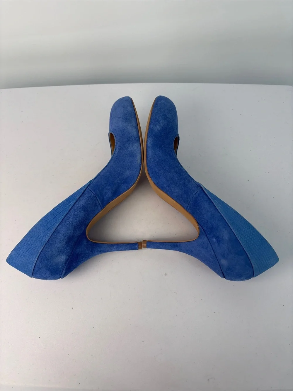 🐚 Steven By Steve Madden Blue Suede Pointed-Toe Stilettos p-distnt